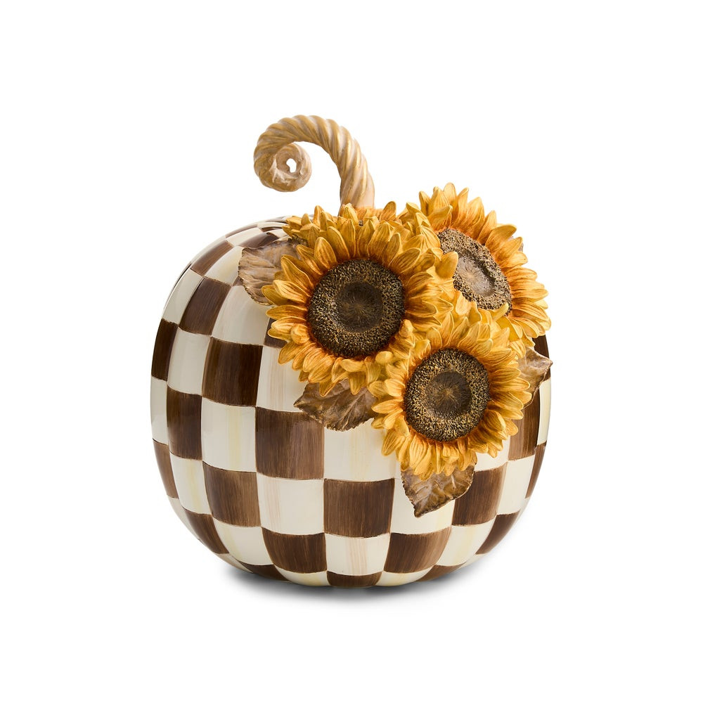 Chocolate Check Sunflower Pumpkin | MacKenzie-Childs