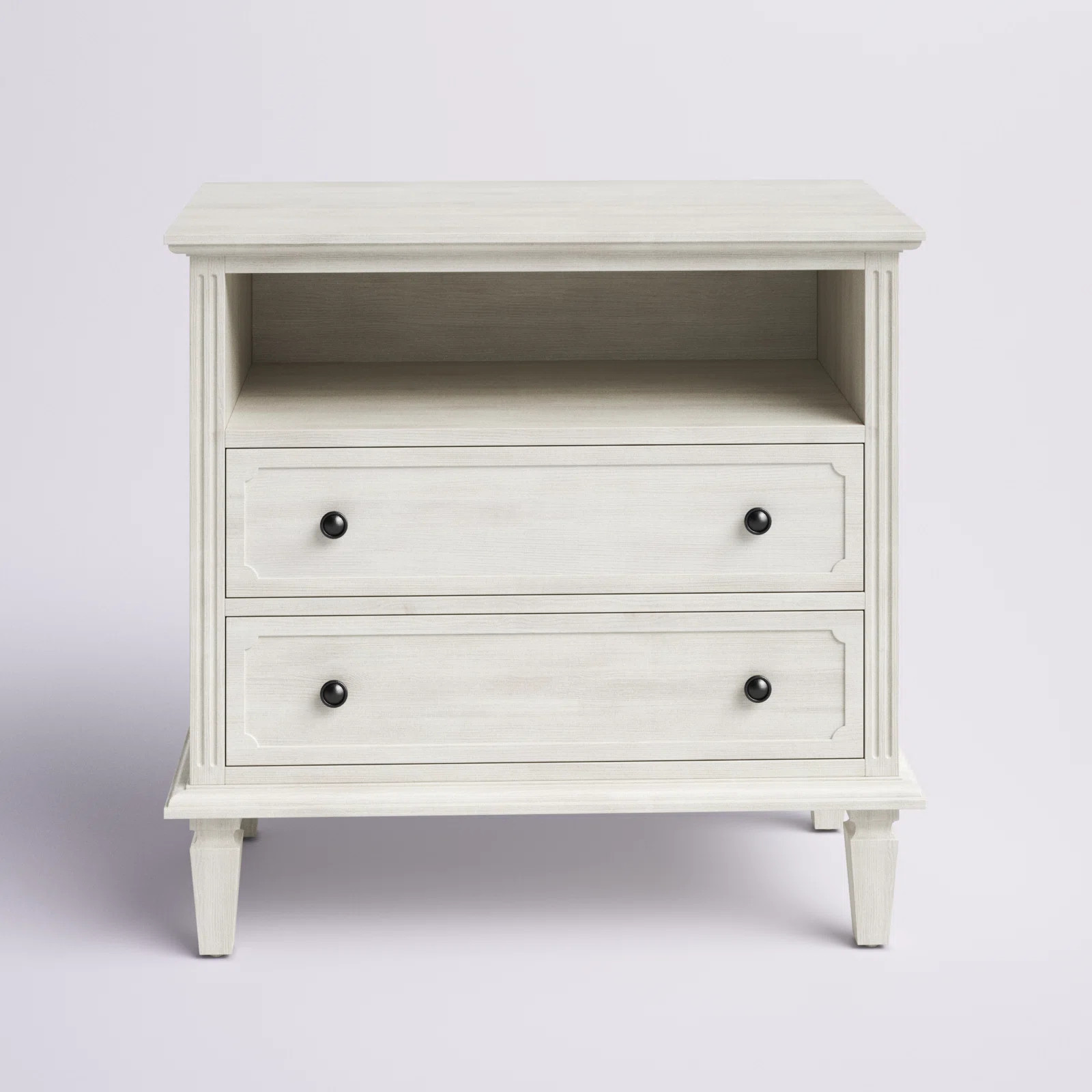 Lark Manor™ Amberlyn 2-Drawer Nightstand with Built-In Outlets and Solid Wood Legs，Open Shelv... | Wayfair North America