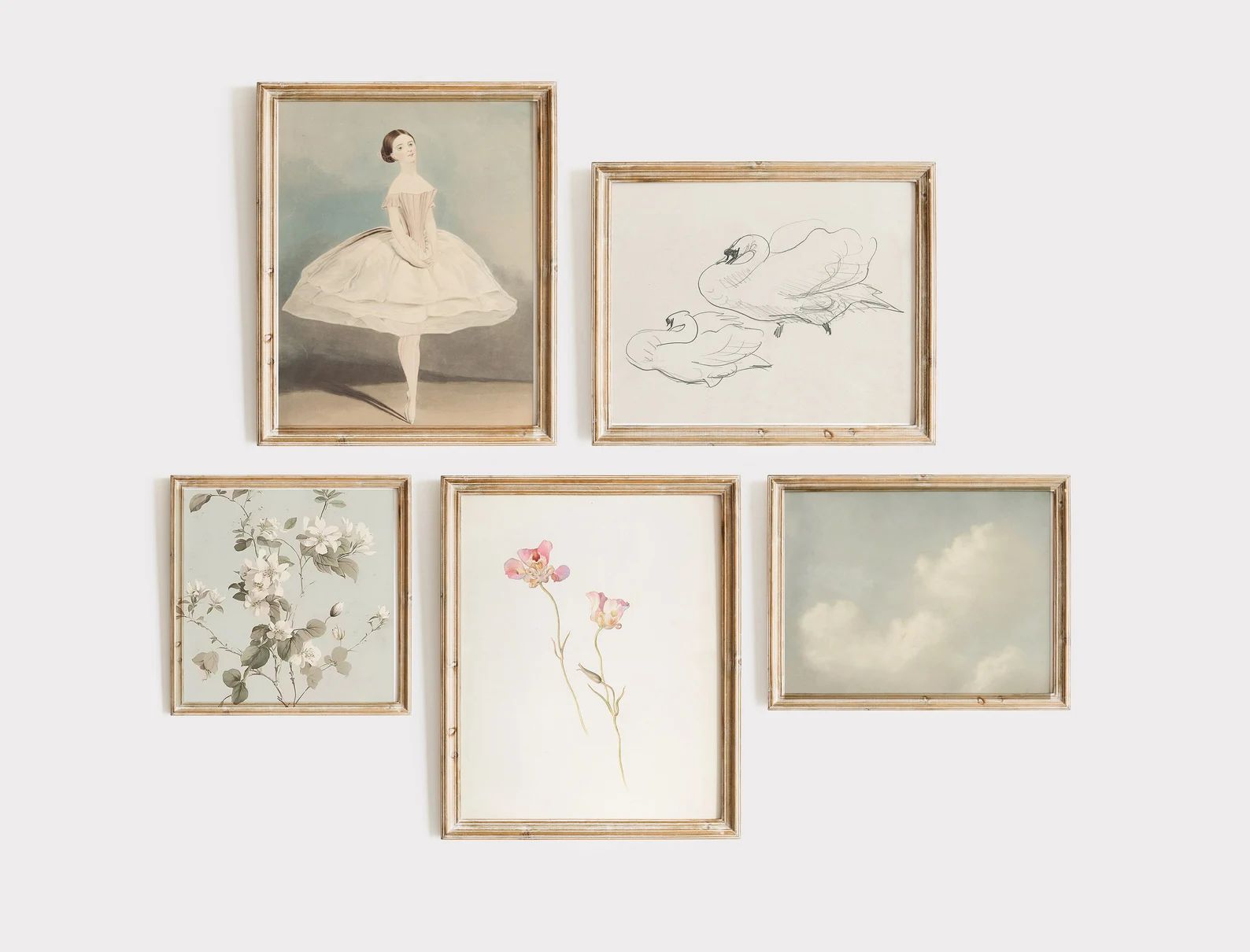 Girls Nursery Gallery Set  /  Oil Painting /  Ballerina /  Living Room Art Download /  Vintage Ar... | Etsy (US)