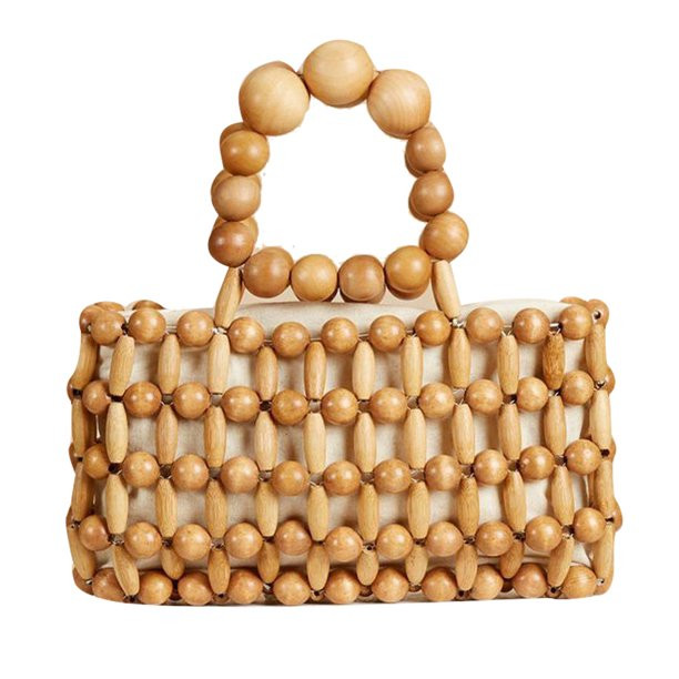 New Hand-Woven Girly Self-Made Natural Wood Bead Handbag - Walmart.com | Walmart (US)