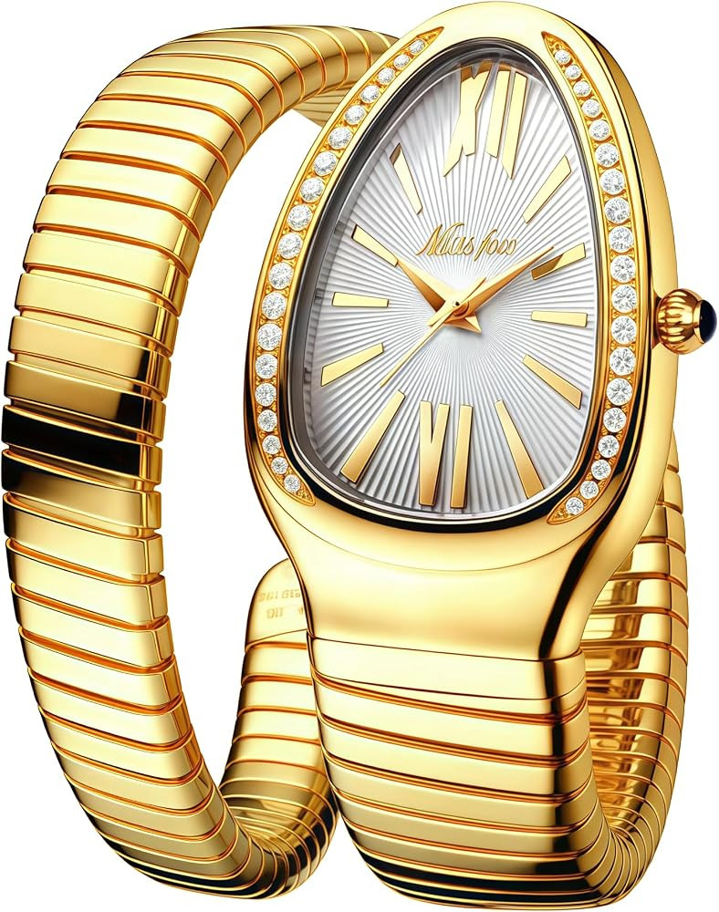 MASTOP Snake Face Watch for Women 5.9-7.1in Snake Shape Face Women Watches Ladies Watches Waterproof Steel Dainty Dress Female Wrist Watches Relogio Feminino | Amazon (US)