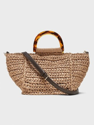 Tortoise Ring Raffia Crossbody | Banana Republic Factory