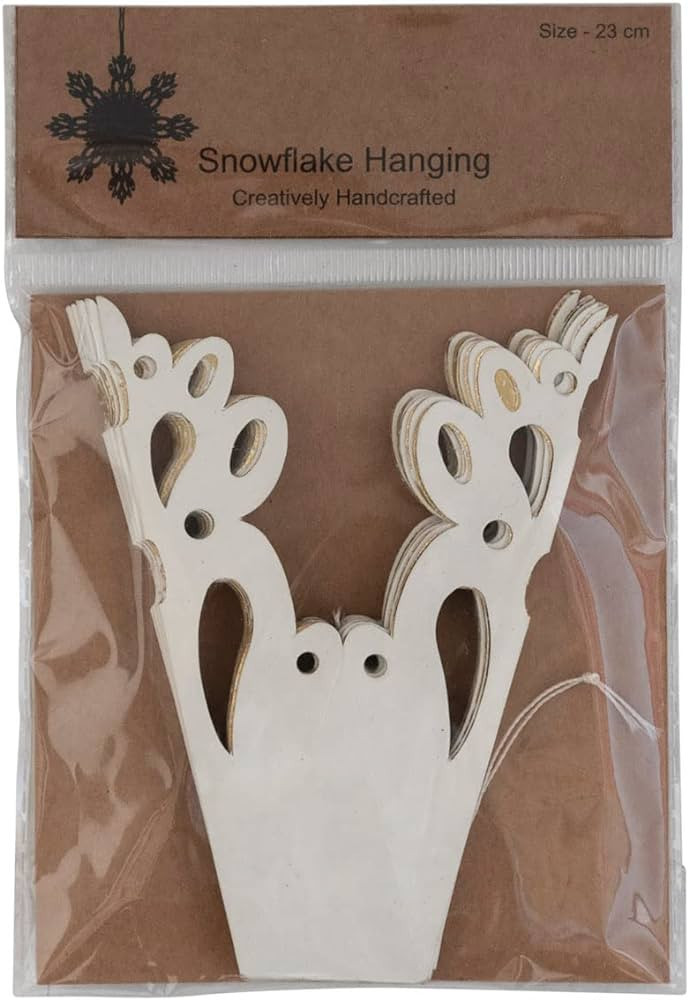 Creative Co-Op Paper Snowflake Ornament, White | Amazon (US)