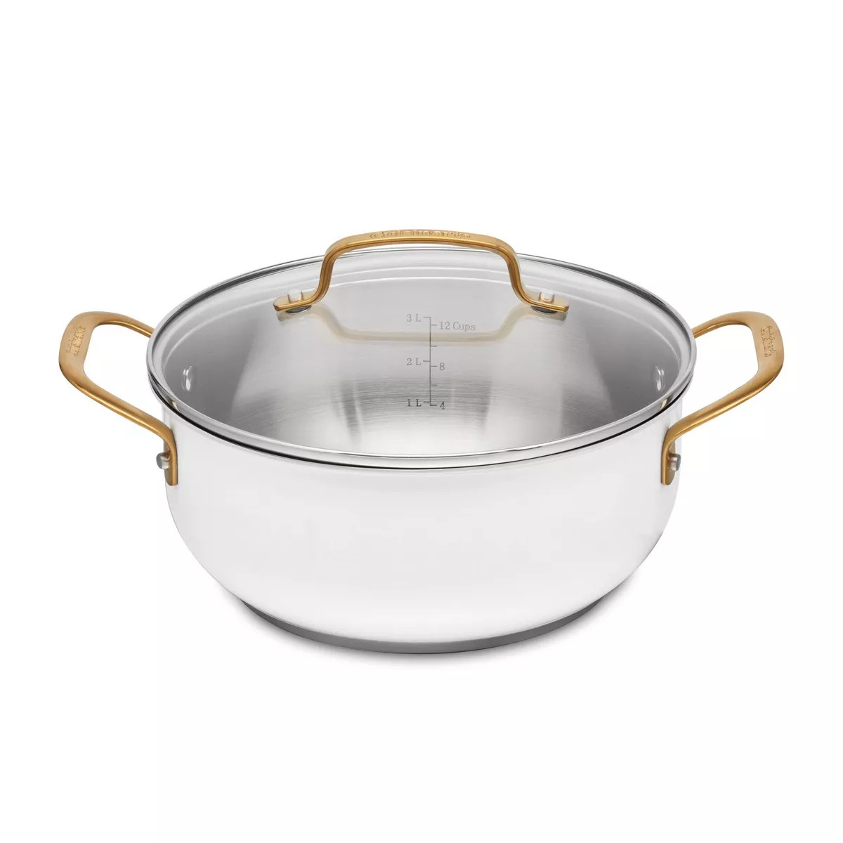 Cuisinart Classic 4.5qt Stainless Steel Dutch Oven with Cover and Brushed Gold Handles Matte Whit... | Target