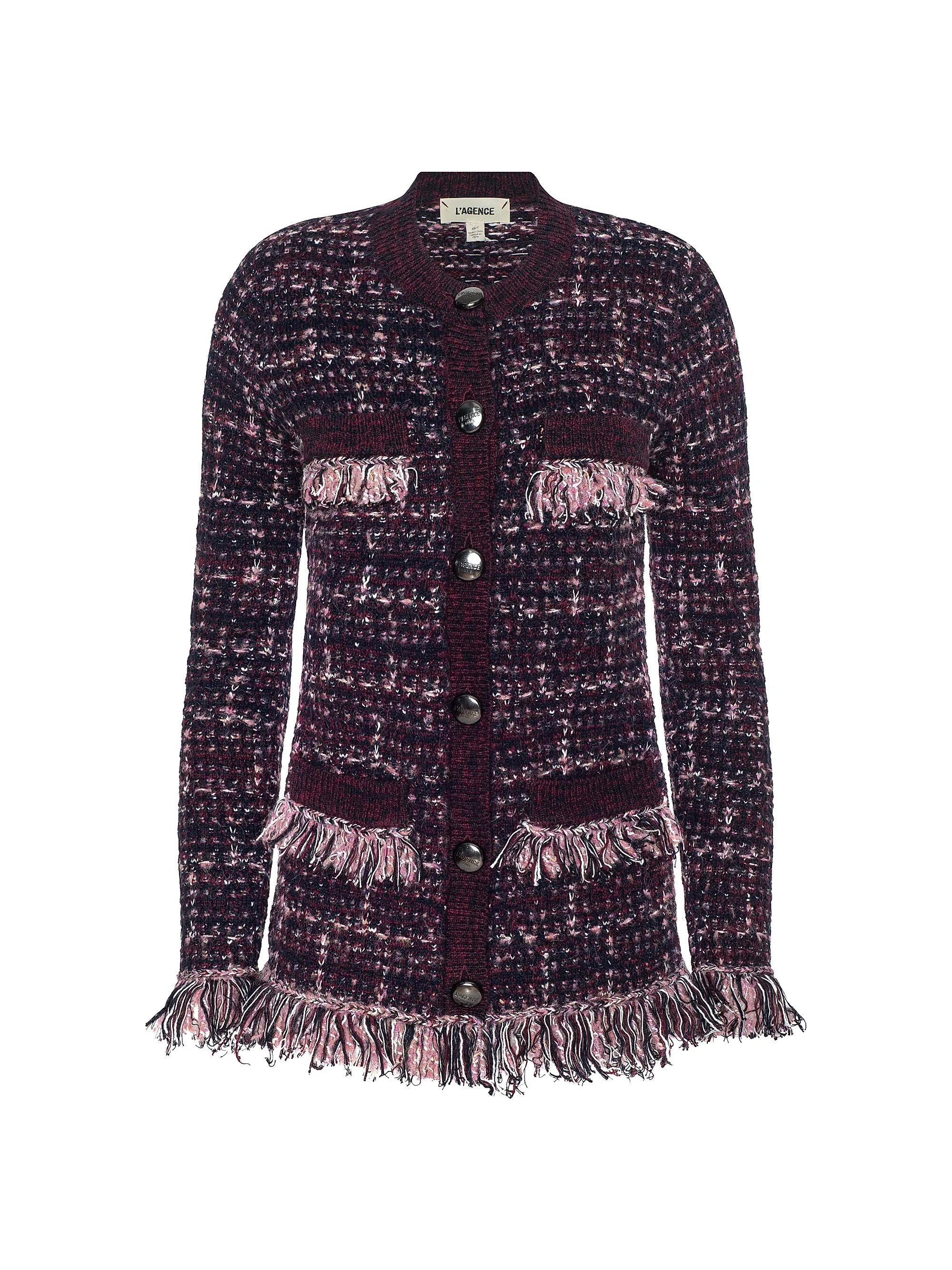 Kastoria Fringe-Trim Cotton-Blend Tweed Cardigan | Saks Fifth Avenue