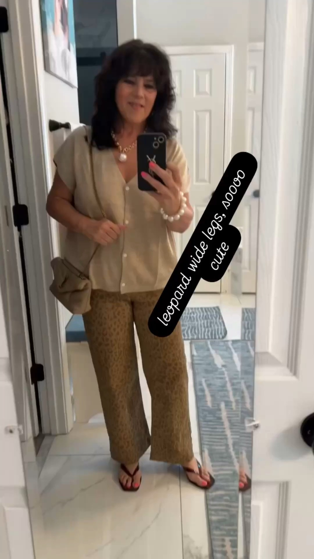Leopard wide leg pants are such a cute statement piece!! 🐆✨ Easy, comfy, and always stylish with a simple top and a little bag. Always be confident 💕#leopardpants #widelegpants #midlifestyle #styleover50 #summeroutfit

#LTKMidsize #LTKootd #LTKgrwm