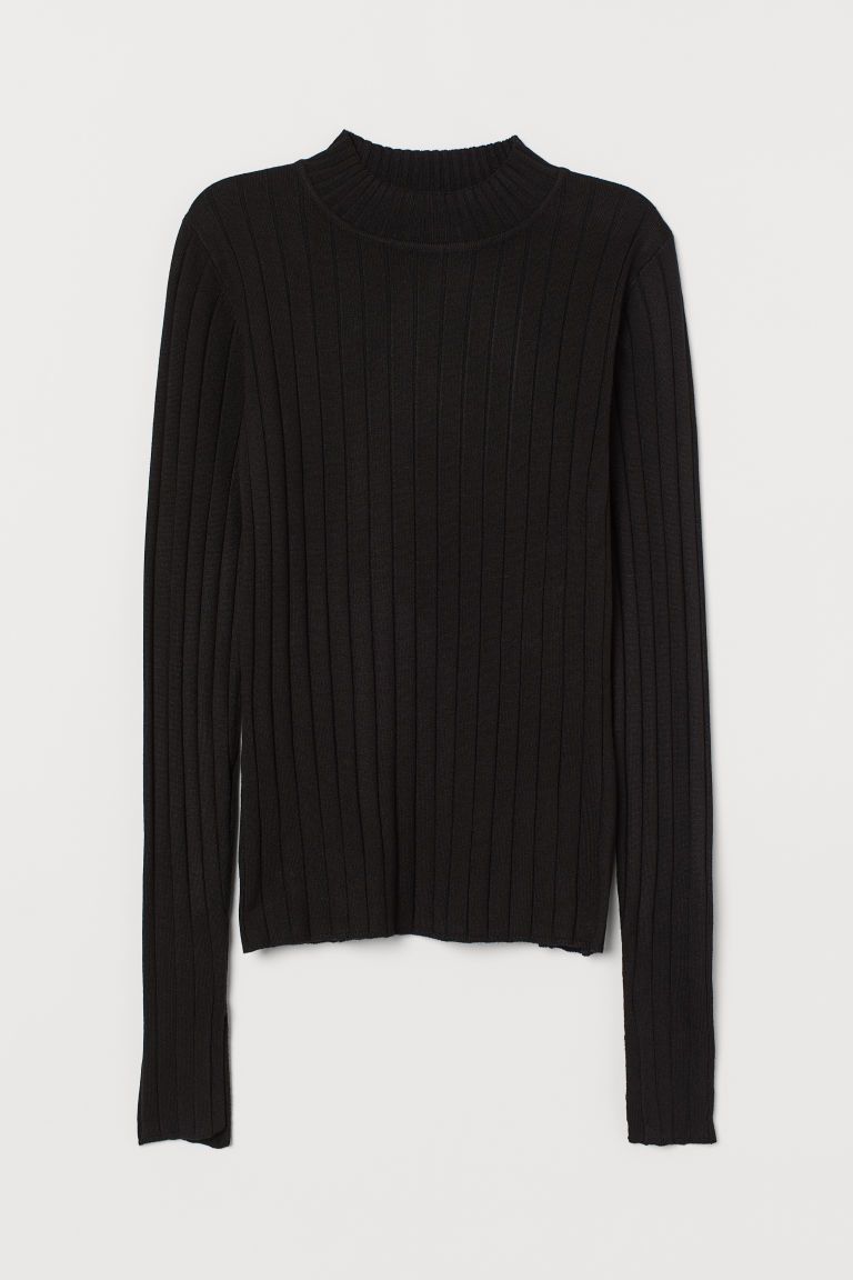 H & M - Ribbed Sweater - Black | H&M (US)