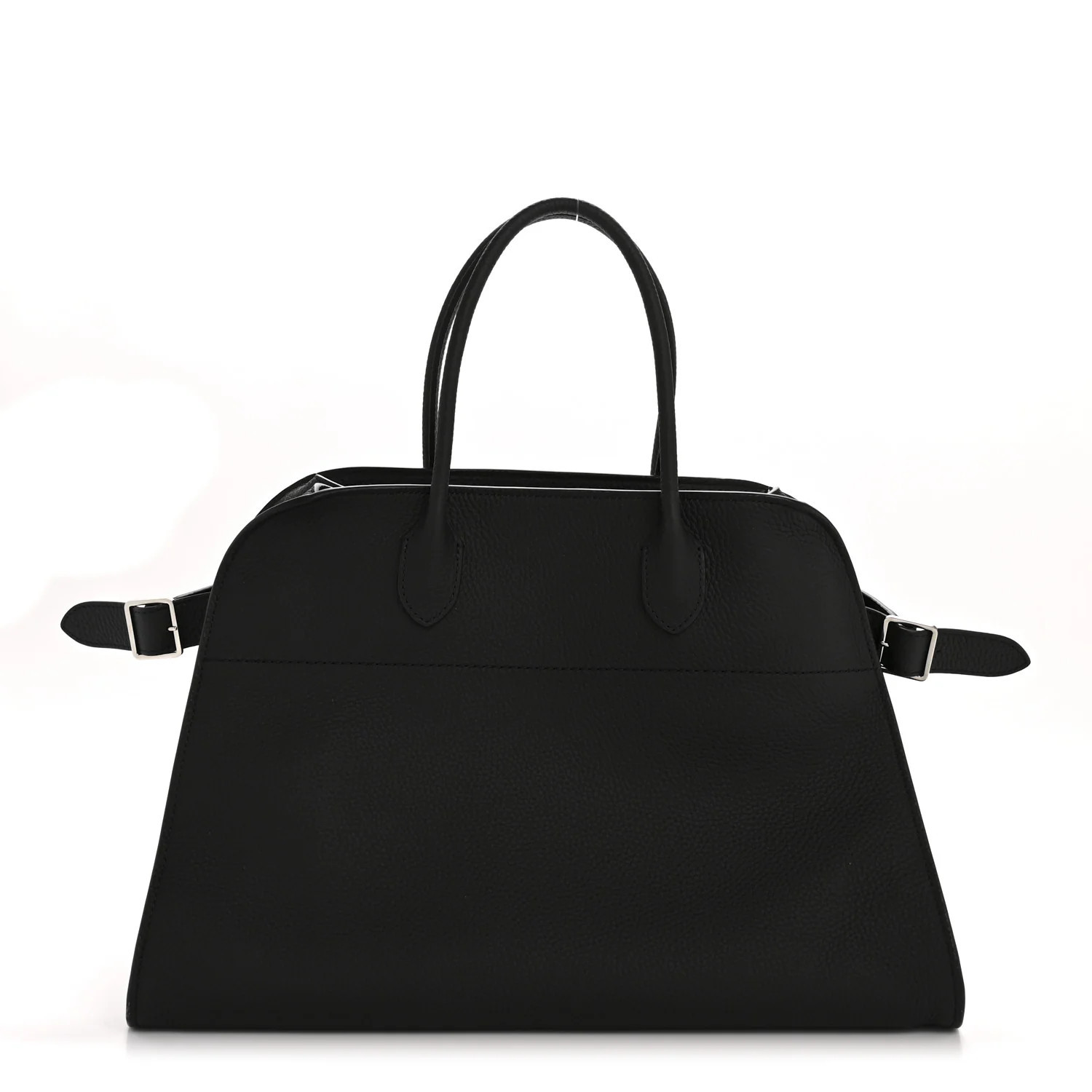 The Row Matte Grained Calfskin Soft Margaux 15 Black | FASHIONPHILE (US)