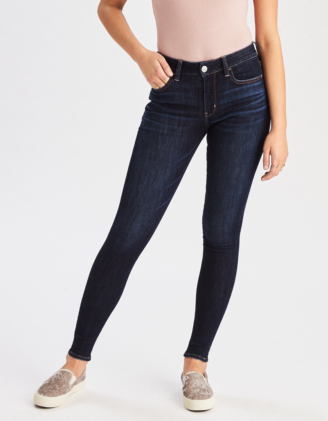 AE Ne(X)t Level High-Waisted Jegging, Deep Sea Blue | American Eagle Outfitters (US & CA)