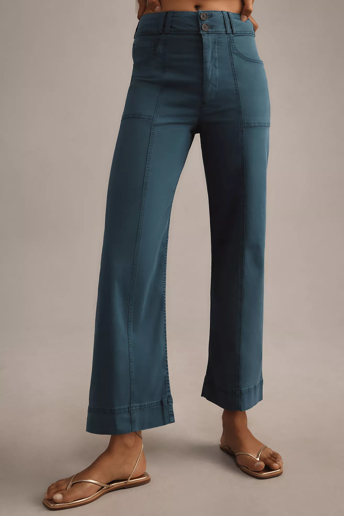 The Skipper Seamed High-Rise Crop Wide-Leg Pants by Pilcro | Anthropologie (US)