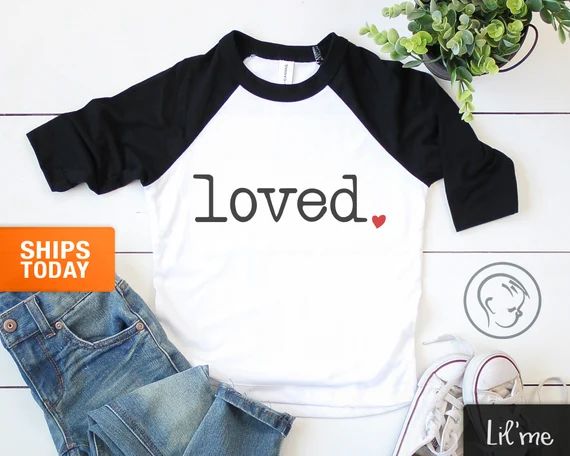 Loved Kids Raglan  Cute Valentines Day Toddler Shirt  I Am | Etsy | Etsy (US)