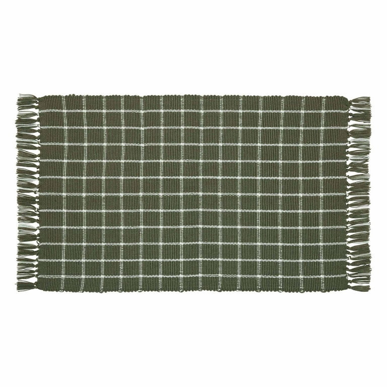 My Texas House Dark Green Plaid Indoor/Outdoor Layering Rug, 24" x 38" | Walmart (US)