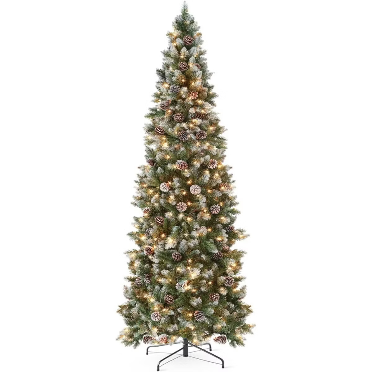 6FT Frosted Pencil Christmas Tree with Warm White Lights, Pre-Lit Artificial Xmas Tree for Home o... | Target