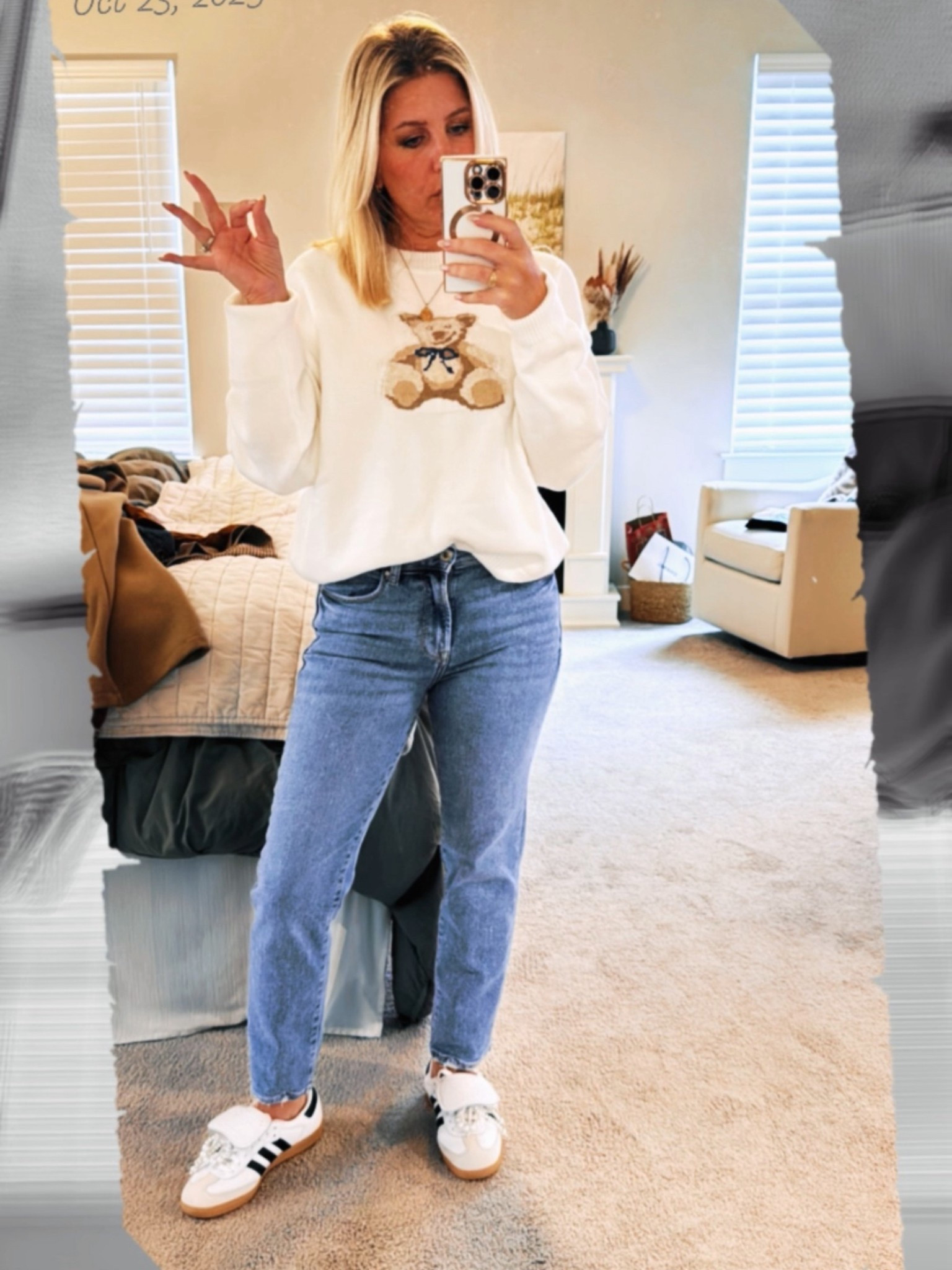 OOTD - warm sweater + jeans + adidas sneakers 


•teddy bear sweater • 

#LTKStyleTip #LTKSeasonal #LTKOver40