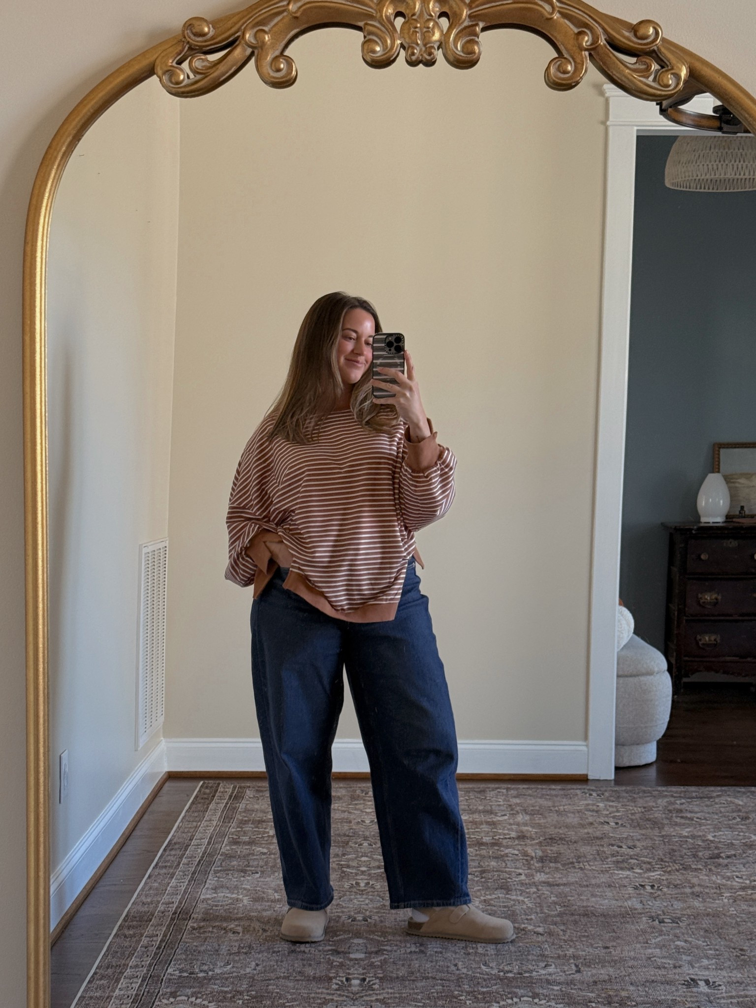 Cozy wfh- yes I’m wearing jeans because they are so comfy!!! And they help me feel less tired while I’m working 😊 
Top- oversized, large
Jeans- barrel leg, size 10
Clogs- so cozy! Sized up 1/2 size despite reviews 

#LTKWorkwear #LTKSeasonal #LTKSaleAlert