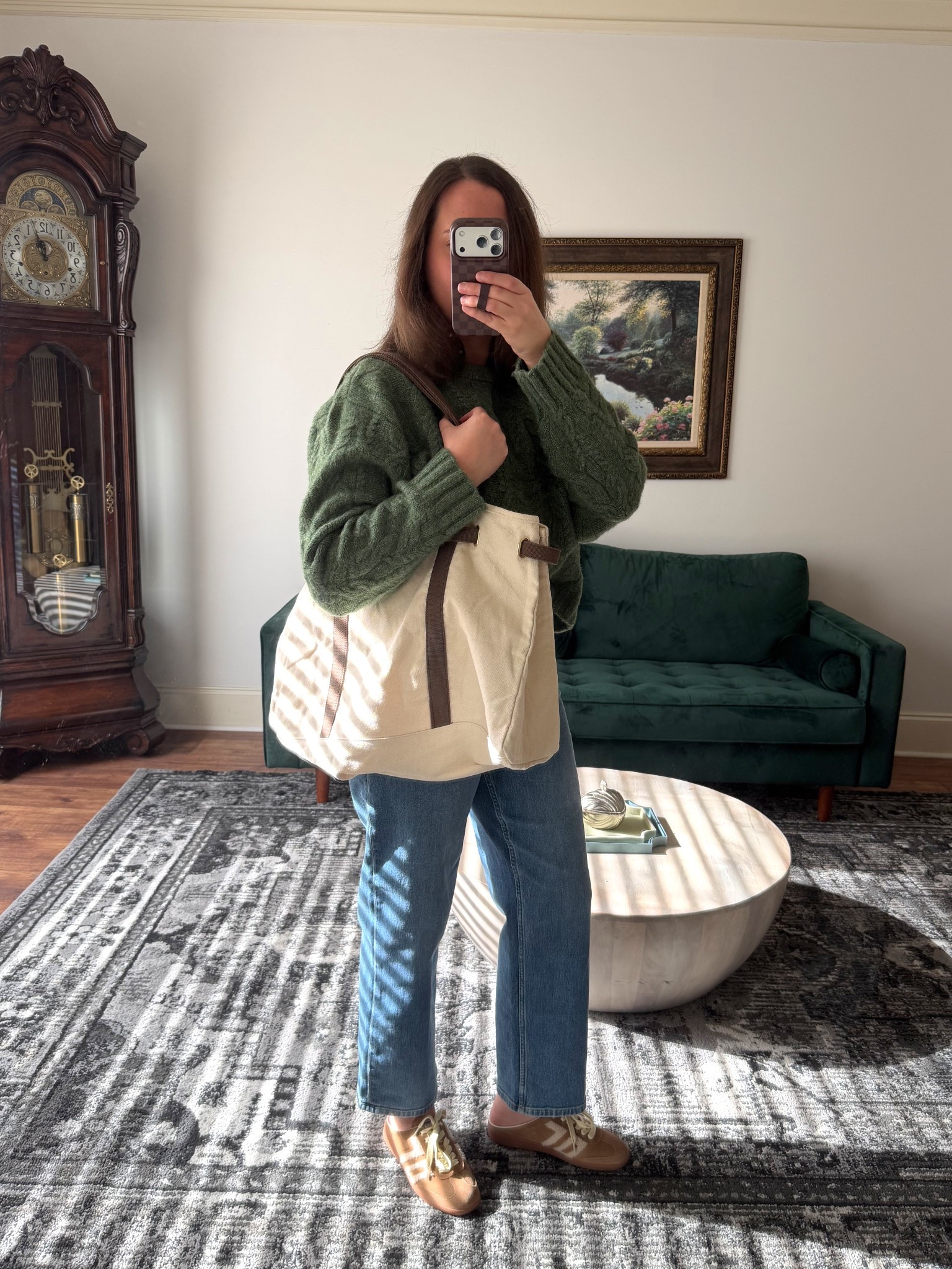 Today’s outfit for appts, zoom calls, running kids around, etc. this tote is unfortunately sold out but I’ll keep checking for restocks!

Spanx jeans, target finds, tote bag, back 70 sneakers, ootd, winter outfitt

#LTKgrwm #LTKdayinmylife #LTKootd