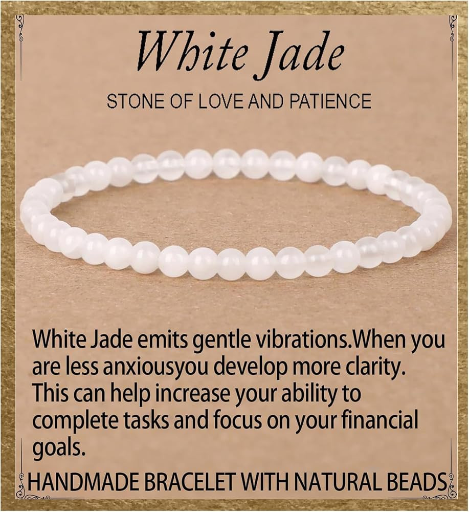 LPBeads Handmade Natural Gemstone Stretch Elastic Bracelet Healing Crystal Round Stone Beads Jewe... | Amazon (US)