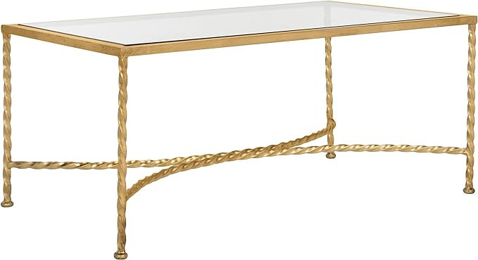 Safavieh American Homes Collection Matilda Gold Leaf Glass Couture Coffee Table | Amazon (US)