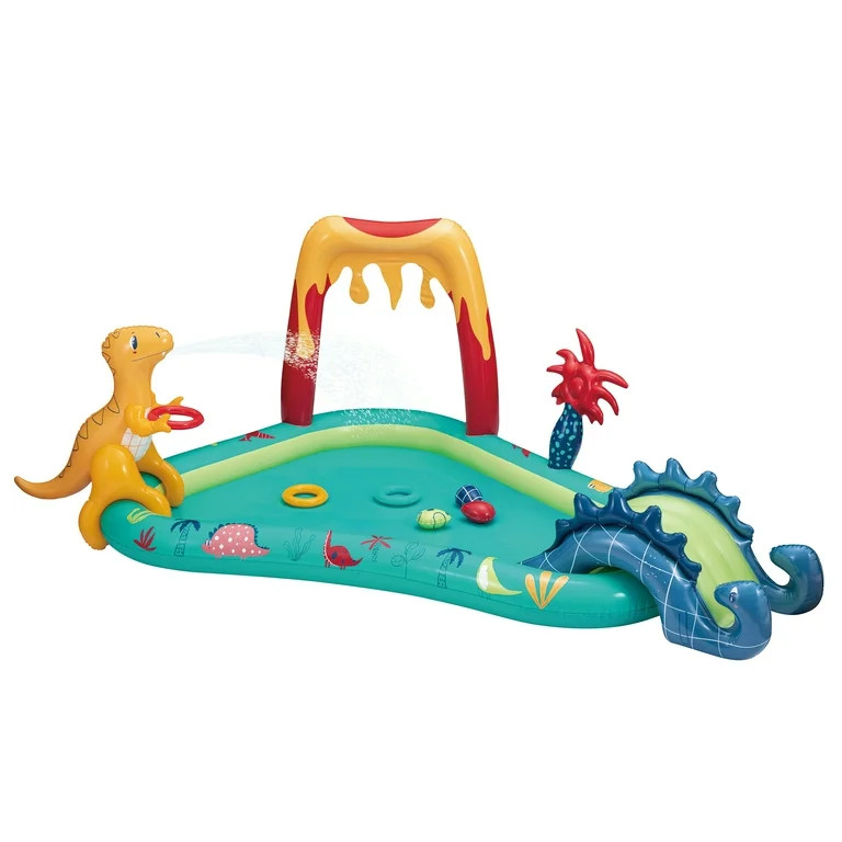 Bluescape Dino Inflatable Play Center, Kiddie Pool with Sprinkler, Toys & Slide, Age 2 & up, Unis... | Walmart (US)