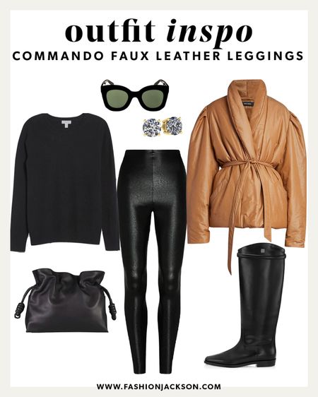 Commando faux leather legging outfit inspo #winterfashion #leatherleggings #cashmere #ridingboots #toteme #loewe #isabelmarant #winteroutfit #fashionjackson

#LTKSeasonal #LTKstyletip