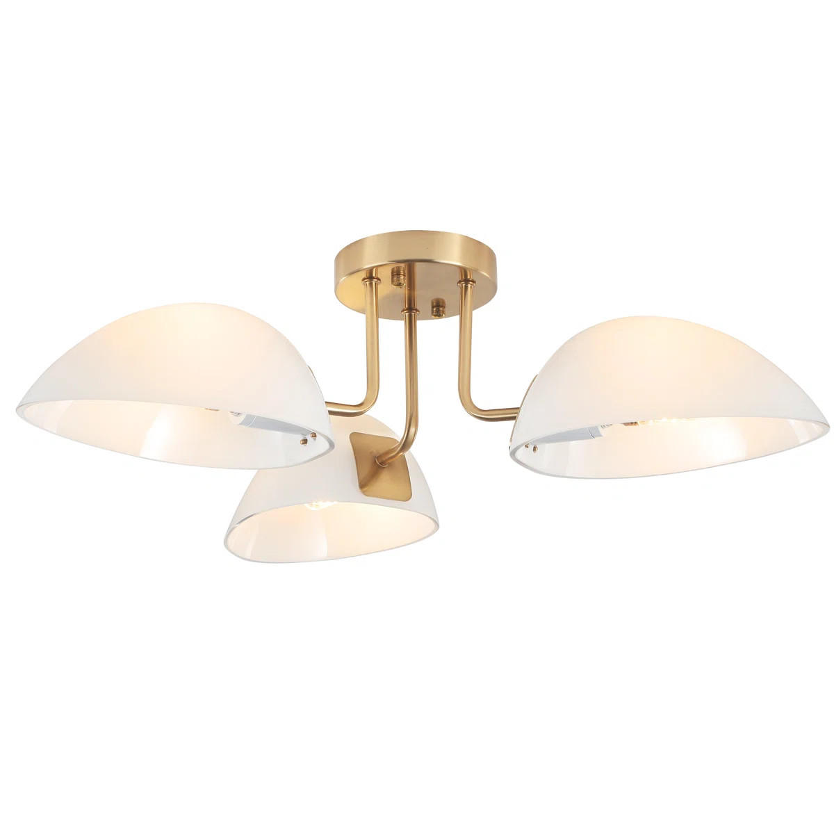 3 - Light Modern Sputnik Glass Semi Flush Mount Ceiling Light | Wayfair North America