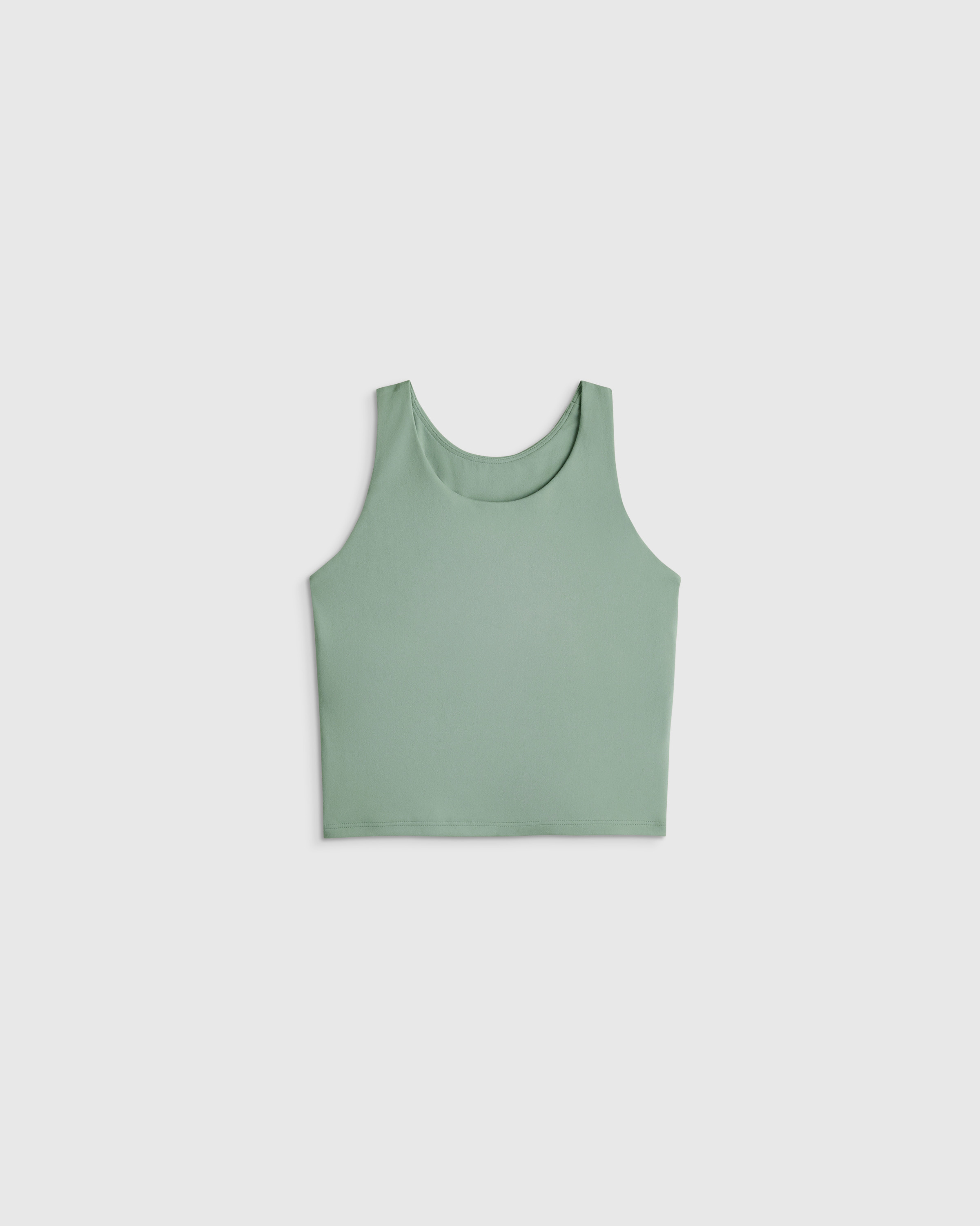 Quince | Girls Ultra-Form Fitted Tank Top in Sea Spray Green, Size 12, Nylon/Spandex | Quince