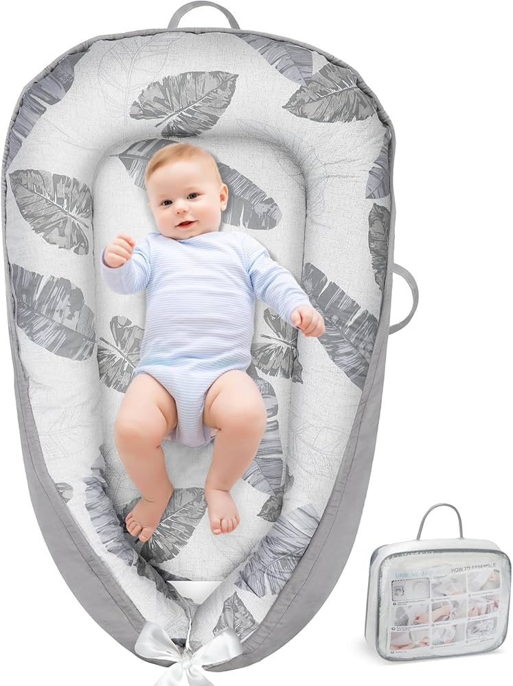 URMYWO Baby Lounger - Baby Lounger for Newborn 0-24 Months, Breathable & Soft Cotton Baby Nest Co... | Amazon (US)
