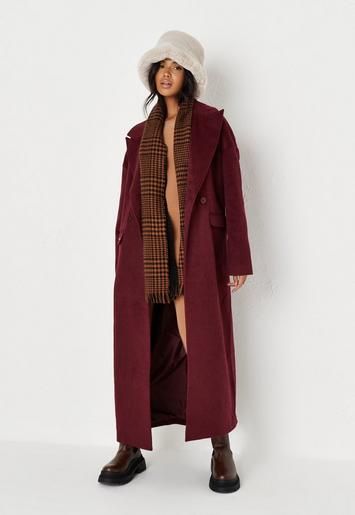 Missguided - Tall Burgundy Oversized Formal Coat | Missguided (US & CA)