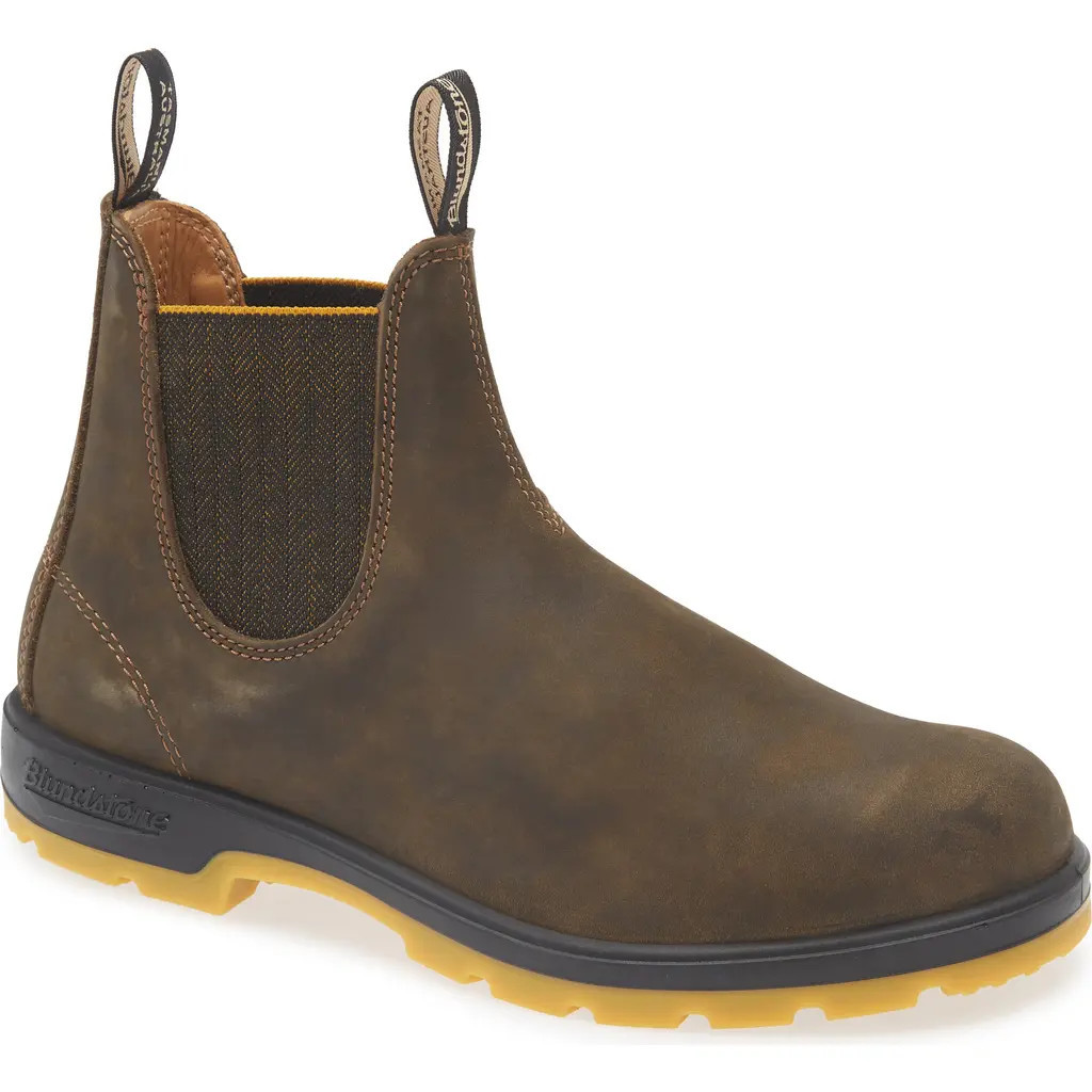 Blundstone Footwear Lugged Chelsea Boot in Rustic Brown/Mustard at Nordstrom, Size 9.5Au | Nordstrom
