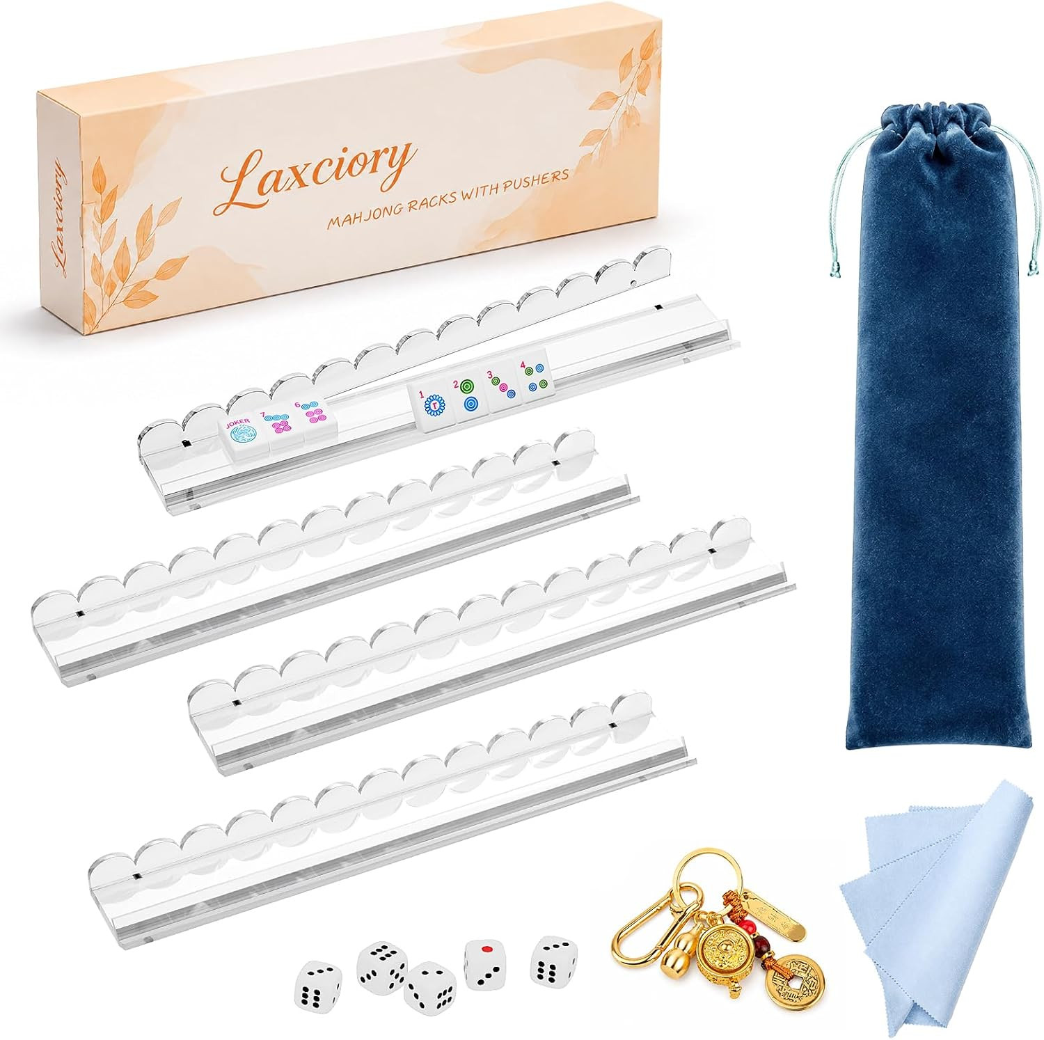 Laxciory Luxury American Mahjong Racks with Magnetic Pushers, Acrylic Set | Amazon (US)