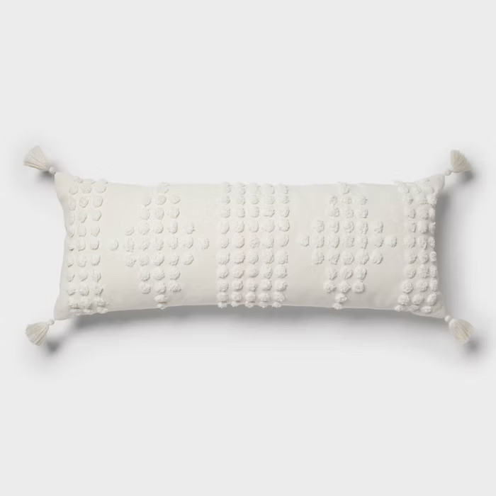 Oversized Oblong Tufted Diamond Throw Pillow Cream - Opalhouse™ | Target