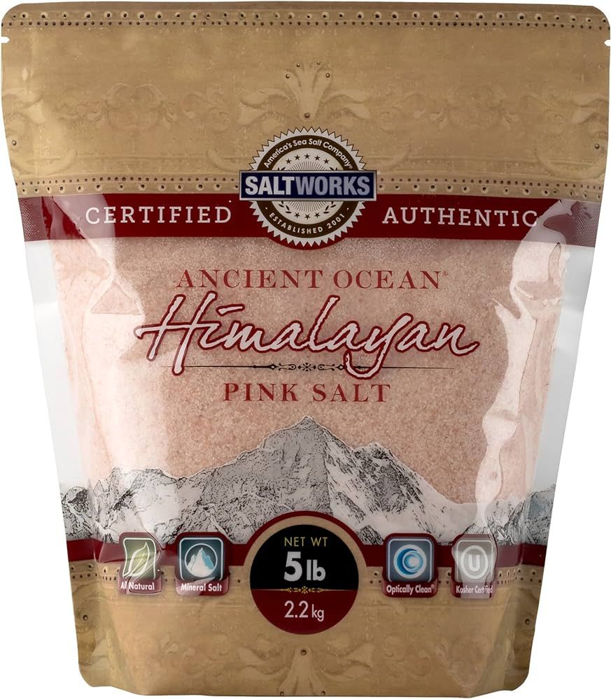 SaltWorks Ancient Ocean Himalayan Pink Salt, Fine Grain, 5 Pound Bag | Amazon (US)