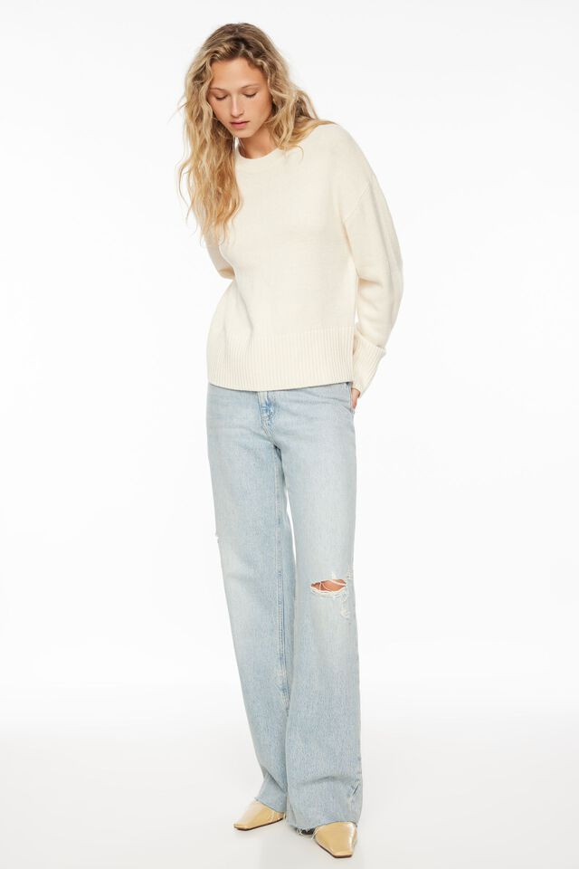 Long Sleeve Crew Neck Sweater | Dynamite Clothing