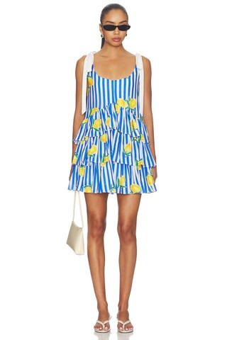 Elyse Mini Dress in Blue & White | Revolve Clothing (Global)