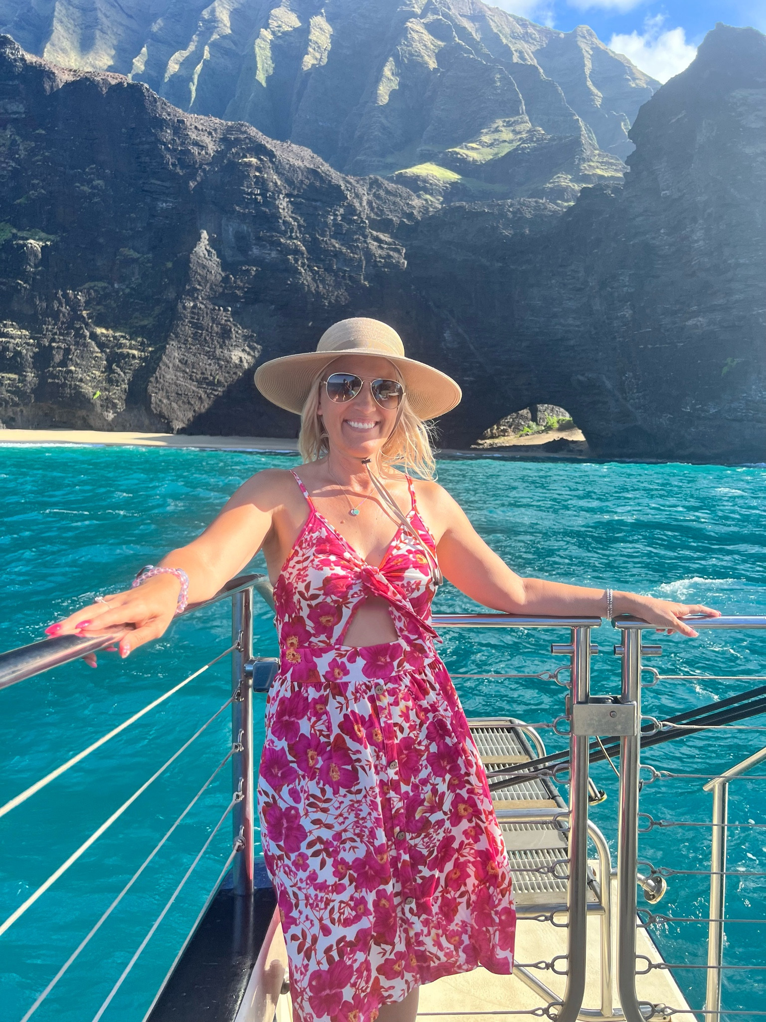 Seeing the Na Pali coast in Kauai! This was the perfect outfit to go sailing!! Obsessed with this dress! 

#LTKunder50 #LTKSeasonal #LTKtravel