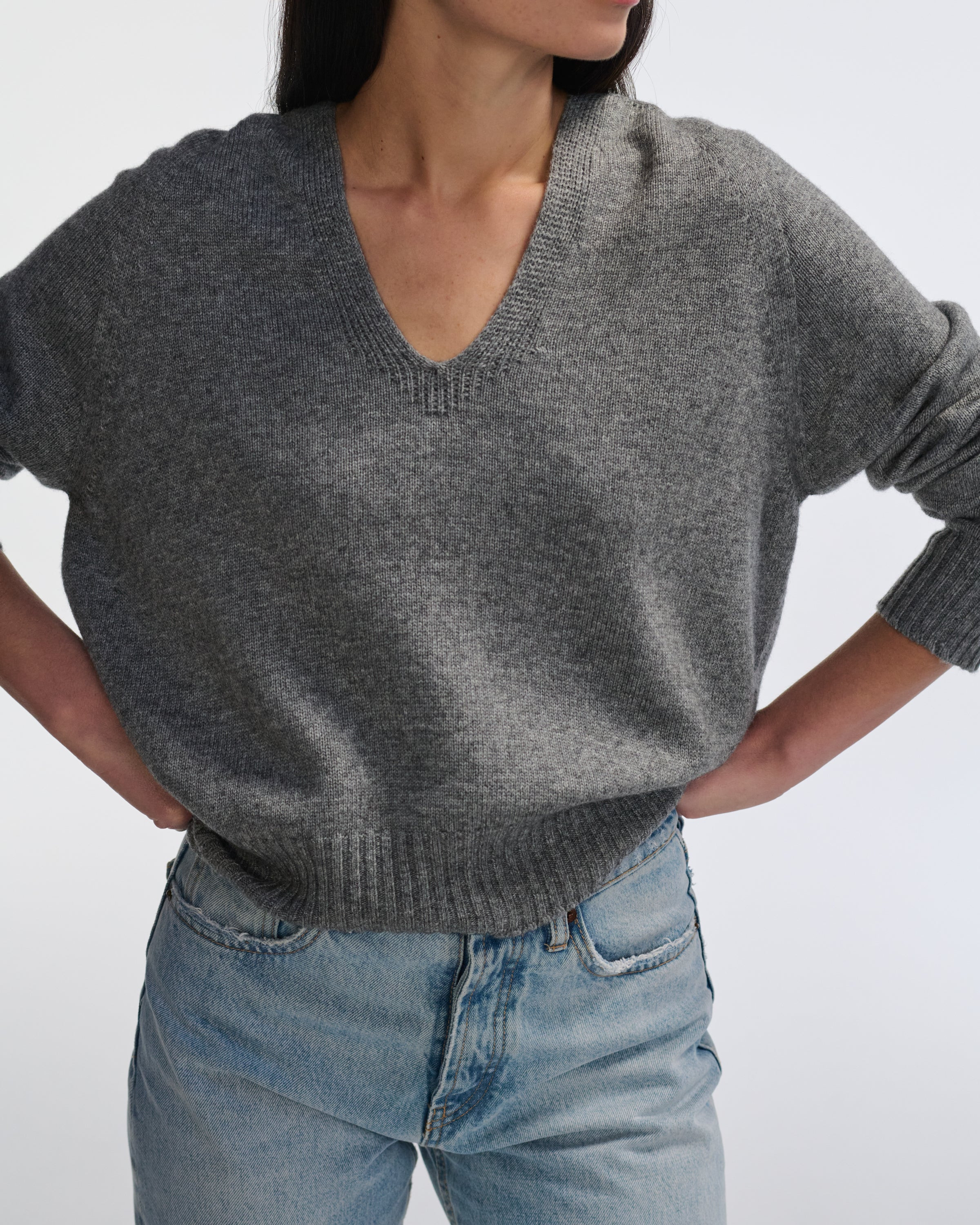 V Neck Pullover Sweater | Almina Concept