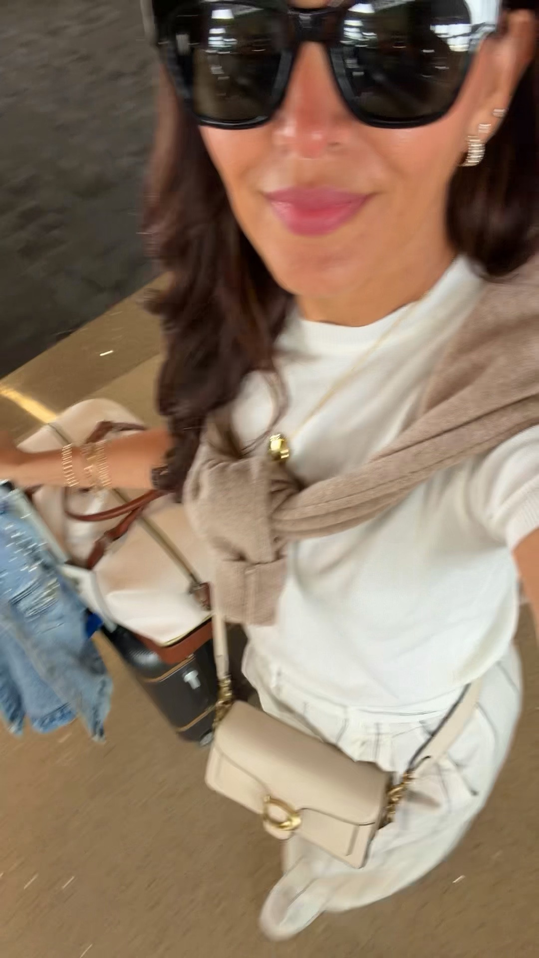 Travel outfit. Pants on sale! Size 6 in pants. S in top. S in tan sweater. Sneakers tts. Dize m in jean jacket.


Adding my weekender and carryon. 
Not pictured here.adding this one as well.

#LTKTravel #LTKTall #LTKootd