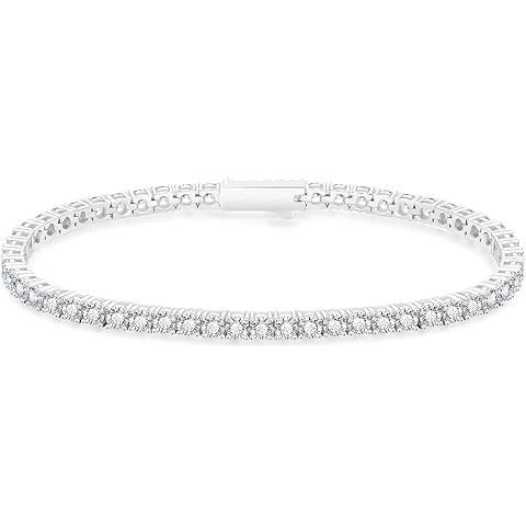 PAVOI 14K Gold Plated 3mm Cubic Zirconia Classic Tennis Bracelet | Gold Bracelets for Women | Siz... | Amazon (US)