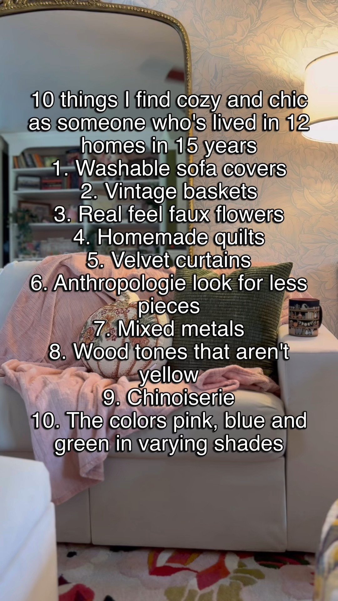 The ultimate cozy and chic home on a budget checklist ⤵️

Feeling overwhelmed with making your home the colorful, charming, cozy oasis you’ve always dreamed of, but on a strict budget or feel like it’s wildly inaccessible given your lack of time bc well…life? I’ve got you. 👏 

As a military spouse who’s moved oodles of times and had to make even the sparest of spaces cozy, I’m here to help. 🫶🏼 

I love finding the best look for less pieces, creating room boards, sharing secondhand//vintage finds and more so you can happily have your budget friendly space without the stress. 

Save this post and share with your cozy, color-loving, Anthro obsessed bestie! 

#southernhome #englishcottage #modernbohemian #cozycottage #anthrohome #anthropologie #whimsy #livingroomview #milspouse #chinoiseriechic #blueandwhiteforever #vintagehome

#LTKGiftGuide #LTKHome #LTKHoliday