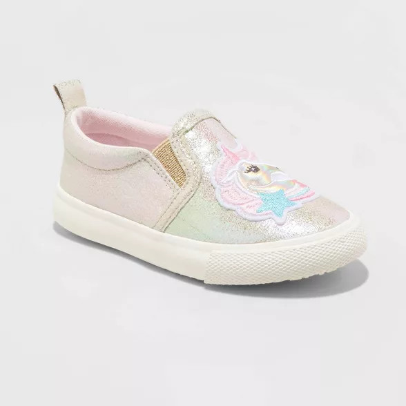 Toddler Girls' Gemmina Unicorn Patch Sneakers - Cat & Jack™ Cream | Target