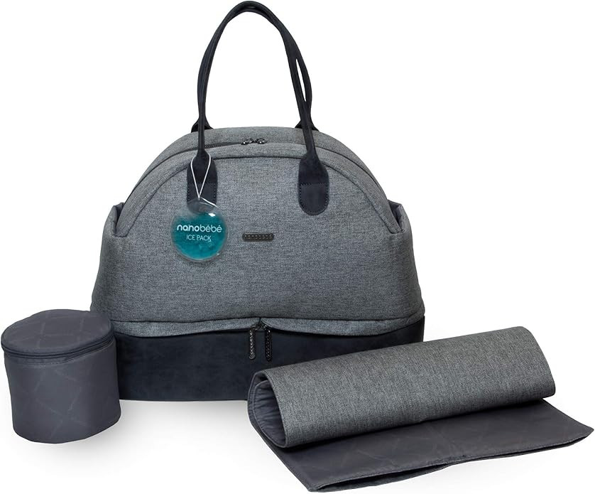nanobébé Duet Diaper Bag, Multi-function 2-tier Stylish Large Capacity Travel Maternity Bag, Br... | Amazon (US)