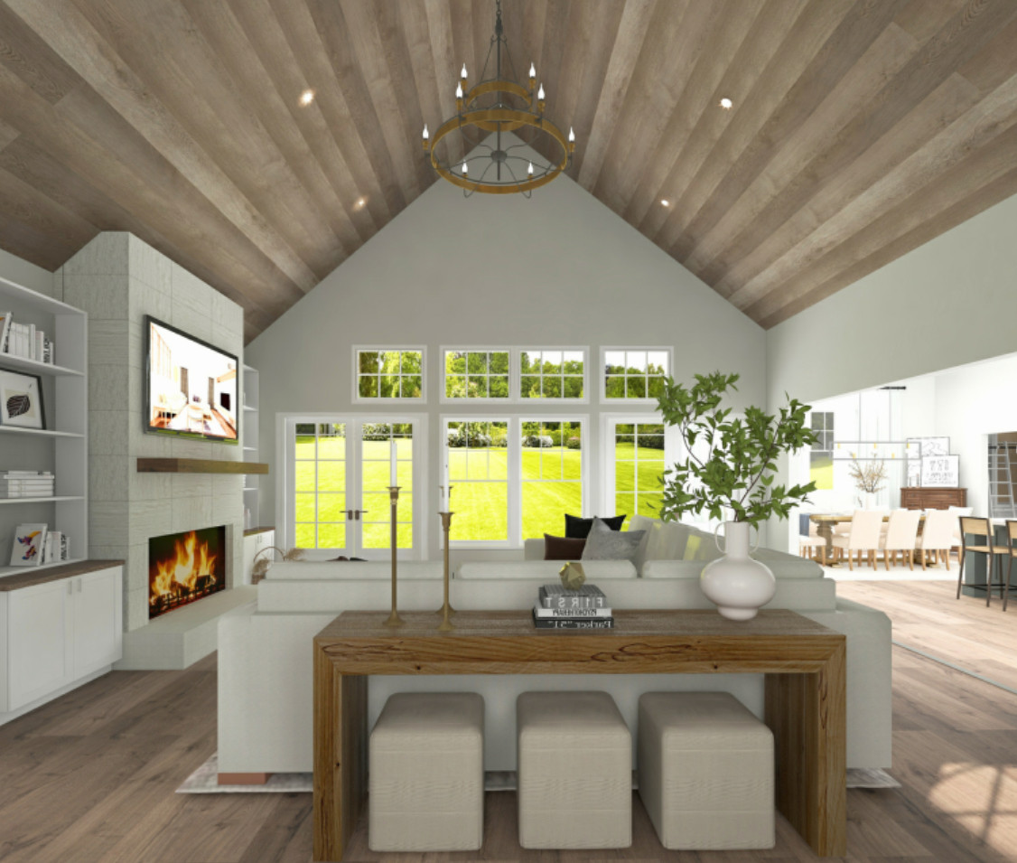 Cozy, open, and effortlessly elevated 🤍
This open floor plan brings together warm wood tones, layered neutrals, and natural light to create a space that feels grounded and luxurious. From the vaulted ceiling and statement chandelier to the layered textures and clean-lined furniture, every detail works together to make this great room truly great.

✨ Shop the look — lighting, accents, and neutral styling picks are all linked in my LTK.
📌 Save for future build inspiration!

#OpenFloorPlan #NeutralLivingRoom #ModernFarmhouseDesign #InteriorRender #GreatRoomGoals #LTKHome #InteriorDesignInspo #WarmMinimalist #LivingRoomStyle #GracieLainDesign 

 #LTKSeasonal #LTKHome #LTKStyleTip