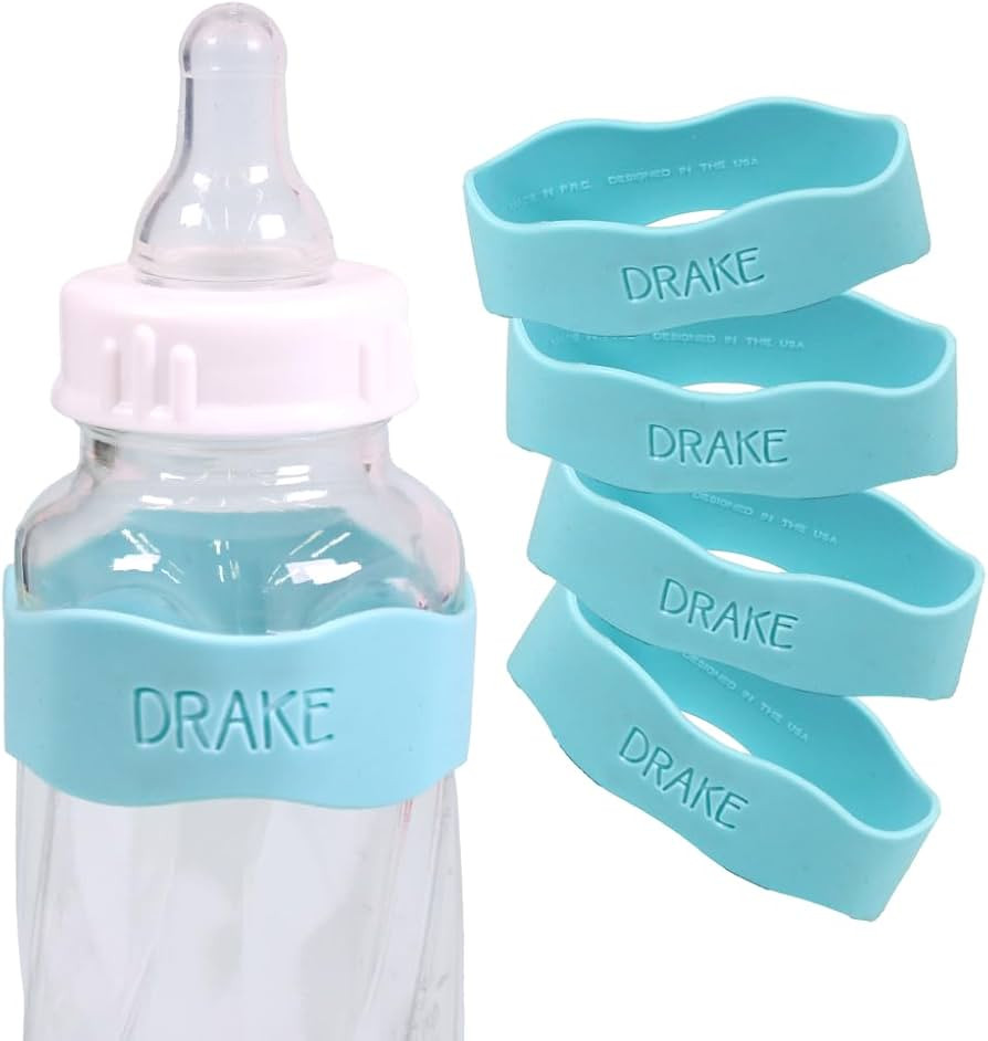 InchBug Orbit Labels - Baby Bottle Name Labels for Daycare, Sippy Cup Bands - Engraved Silicone, ... | Amazon (US)