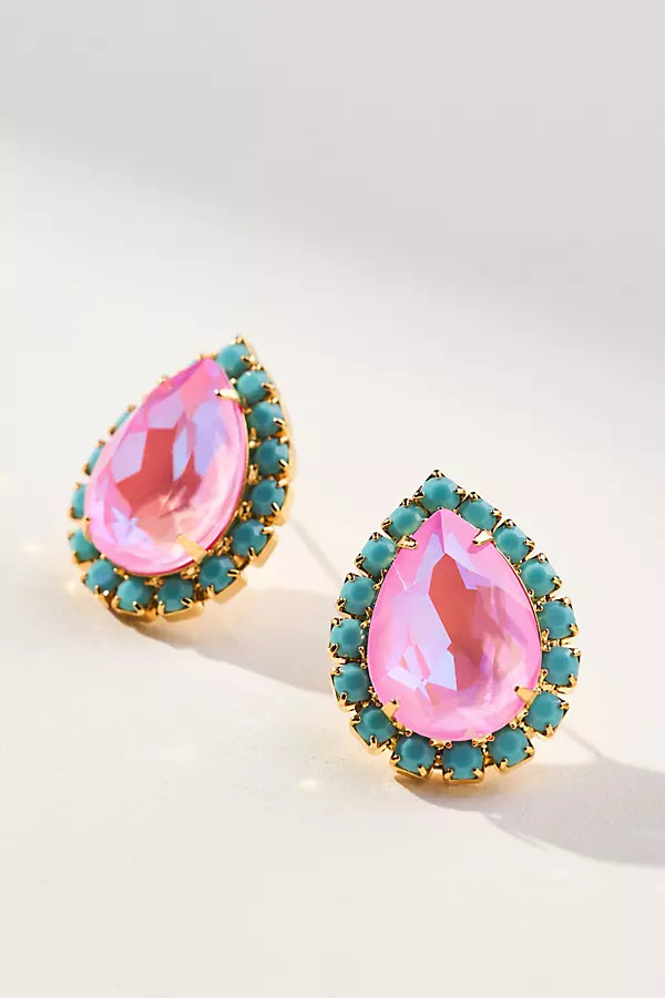 The Pink Reef Pear Stud Earrings | Anthropologie (US)