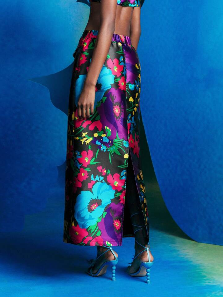 Alice McCall Designer Floral Flower Print High Waist Skirt, For Summer, Holiday, Party, Vacation,... | SHEIN