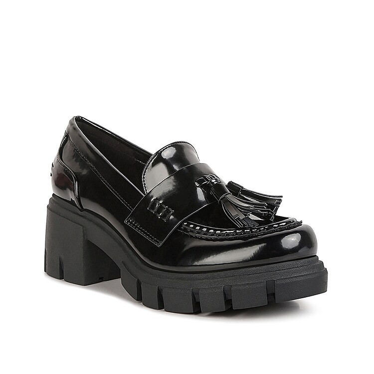 London Rag Jonah Platform Loafer | Women's | Black | Size 10 | Loafers | Block | Lug | Platform | DSW