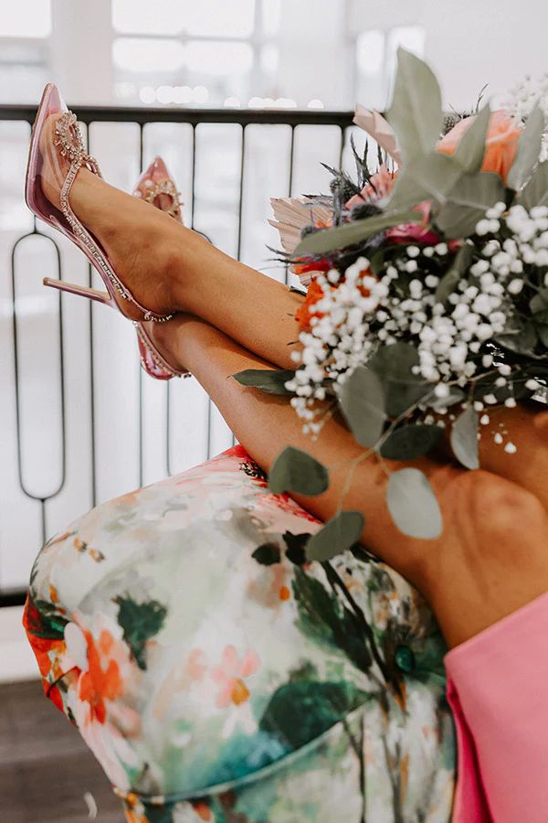 The Anastasia Rhinestone Heel In Pink | Impressions Online Boutique