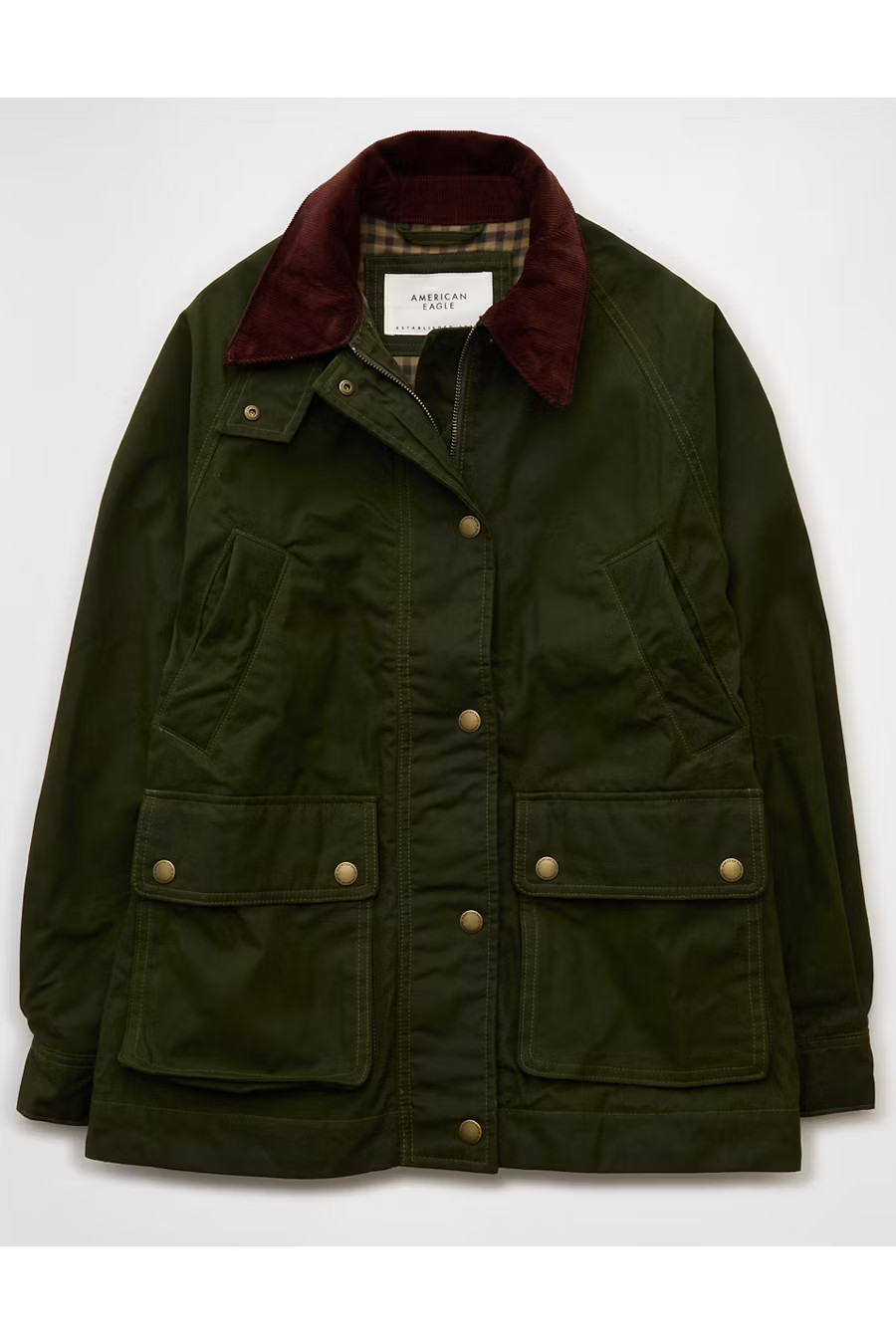 AE Barn Jacket Women's Green L | American Eagle Outfitters (US & CA)
