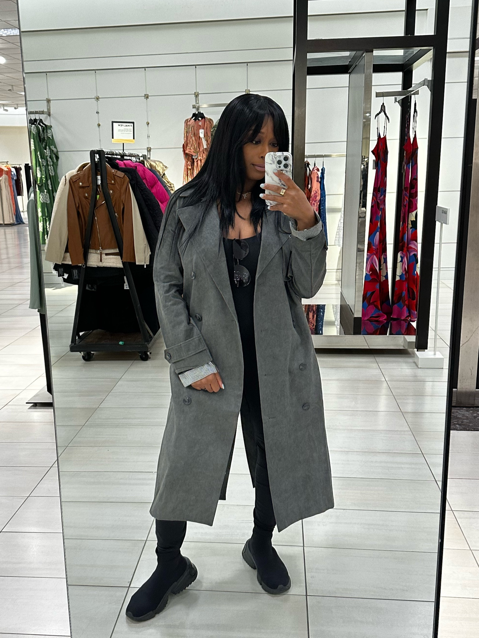 Washed black trench coat 🧥 

#LTKmidsize