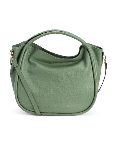 Made In Italy Leather Large Tubular Handle Satchel | Handbags | Marshalls | Marshalls